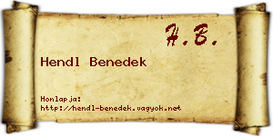 Hendl Benedek névjegykártya